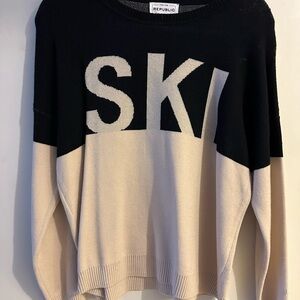 Black and Cream Women's SKI Sweater